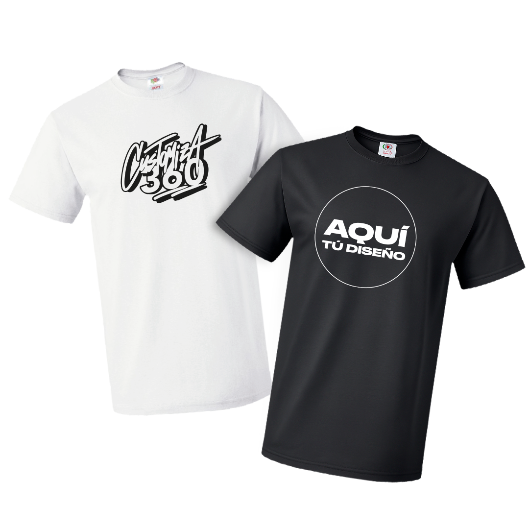 Camiseta blanca y camiseta negra personalizadas por Customiza360
